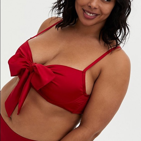 torrid Other - ❤️RED SATIN BOW UNLINED UNDERWIRE LONGLINE BRALETTE ❤️
